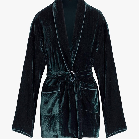 JOE’S JEANS Talon Velvet Belted Lounge Jacket - Picture 1 of 10